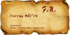 Forray Márk névjegykártya