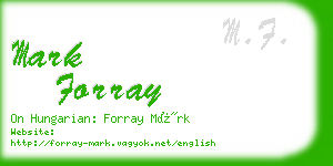 mark forray business card